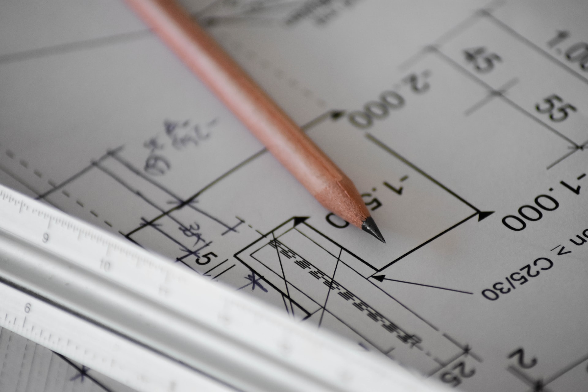 Foto eines Bauplans